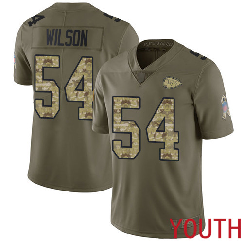 Youth Kansas City Chiefs #54 Wilson Damien Limited Olive Camo 2017 Salute to Service Nike NFL Jersey->youth nfl jersey->Youth Jersey